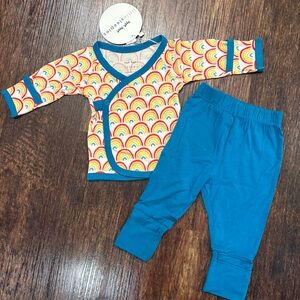 Little Sleepies Primary Rainbow Kimono Set - Newborn (NB) RETIRED PRINT NWT